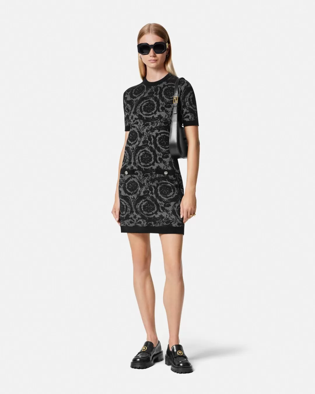 Barocco Chenille Knit Mini Dress*Versace Clearance