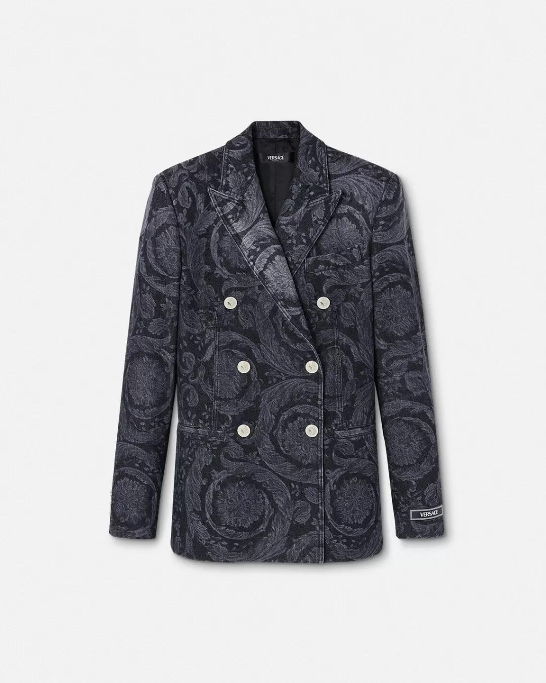 Barocco Denim Double-Breasted Blazer*Versace Best