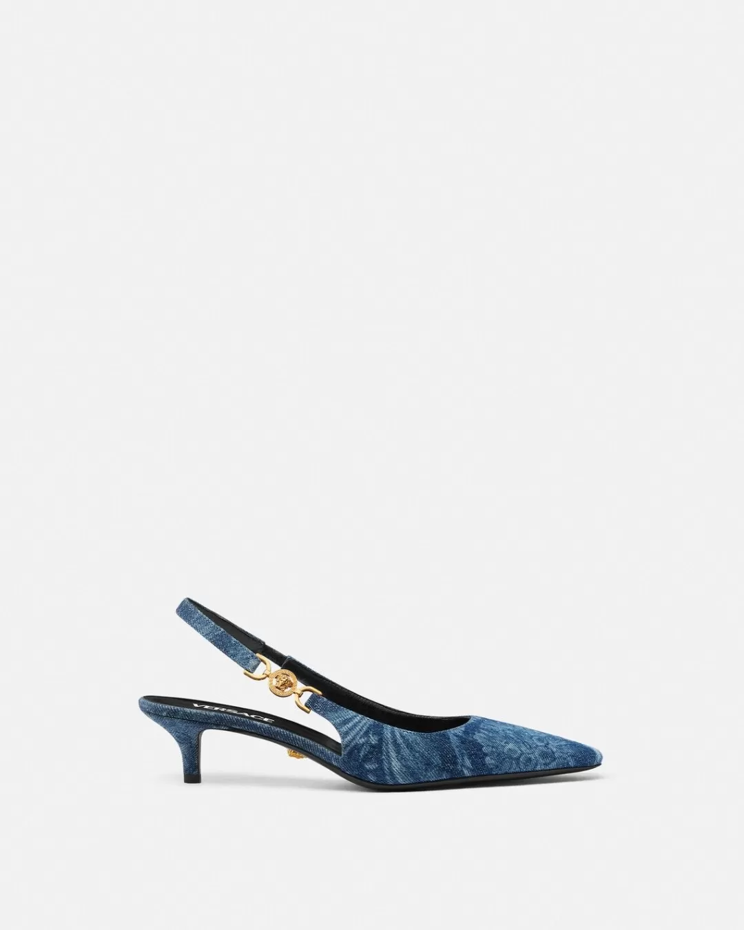 Barocco Denim Low Slingback Pumps*Versace Best Sale