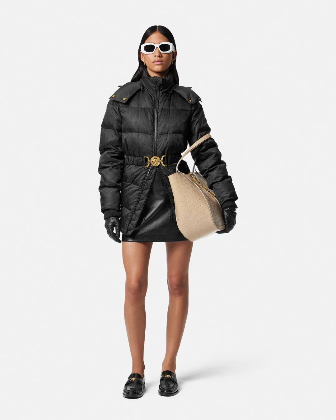 Barocco Jacquard Puffer Jacket*Versace Cheap