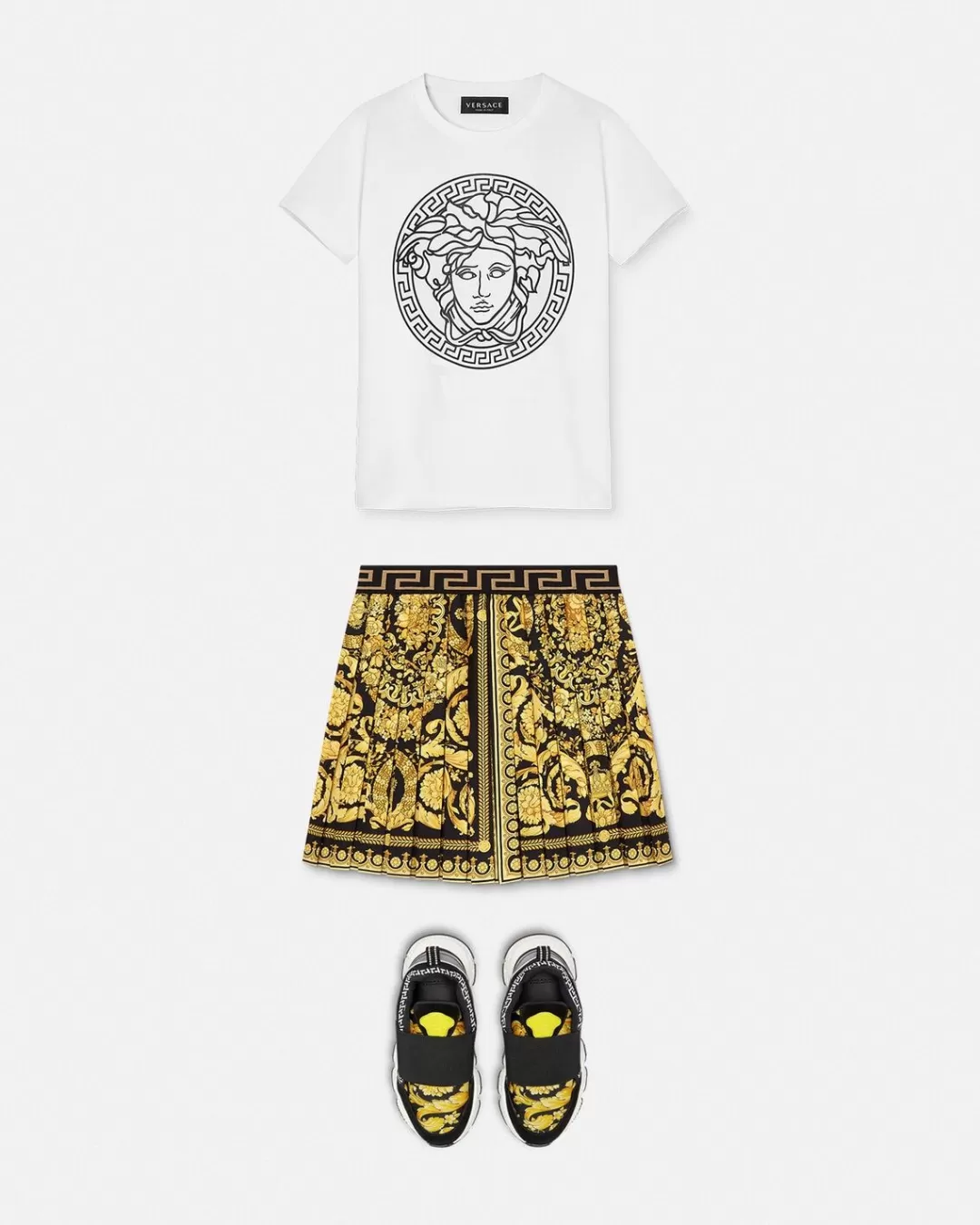 Barocco Kids Pleated Skirt*Versace Fashion