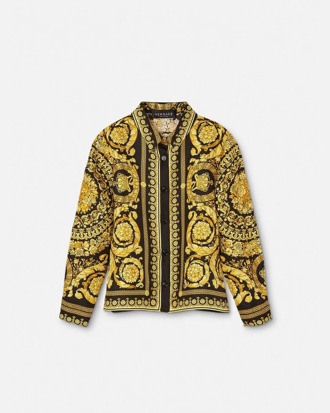 Barocco Kids Silk Shirt*Versace Cheap