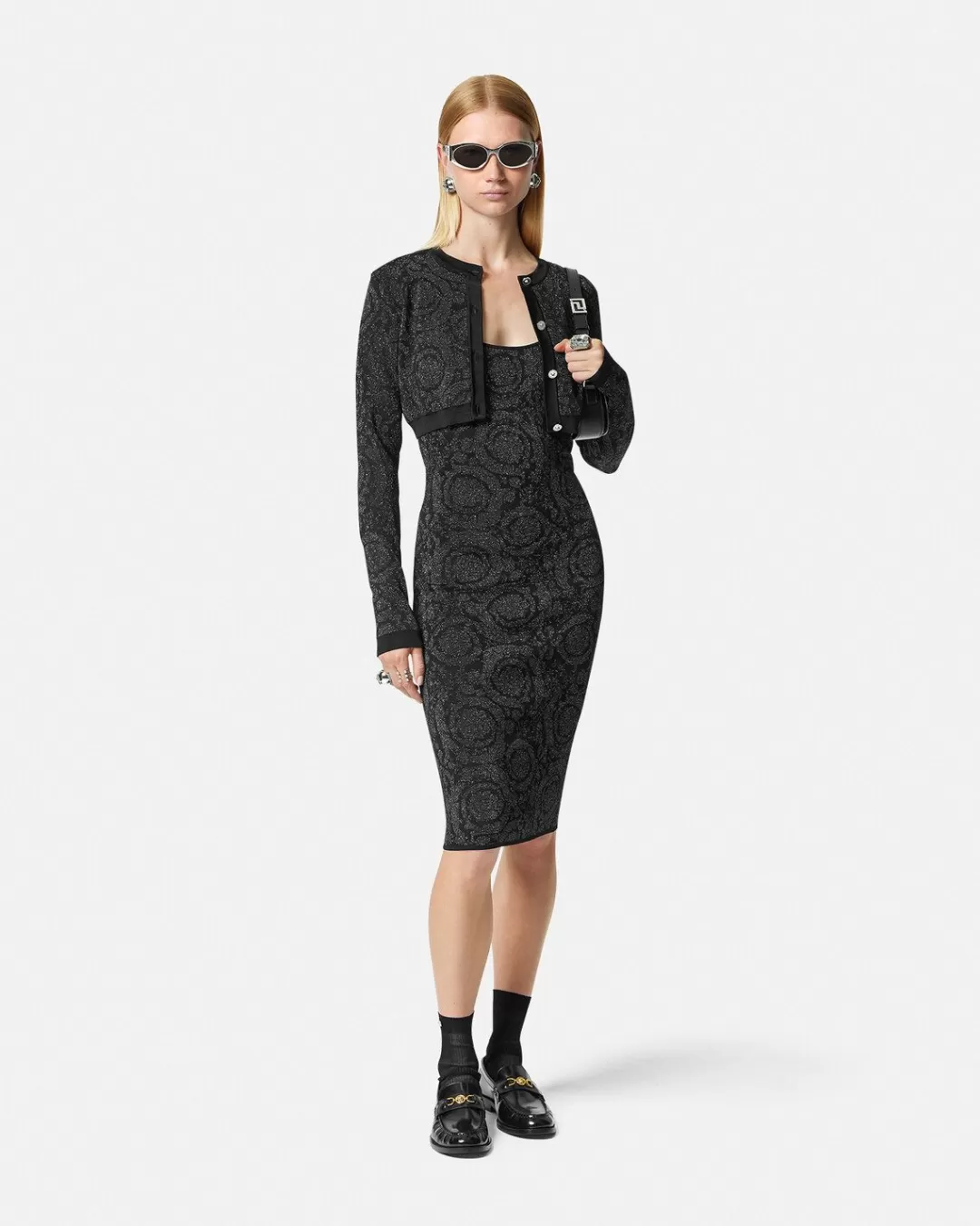 Barocco Lurex Knit Midi Dress*Versace Sale