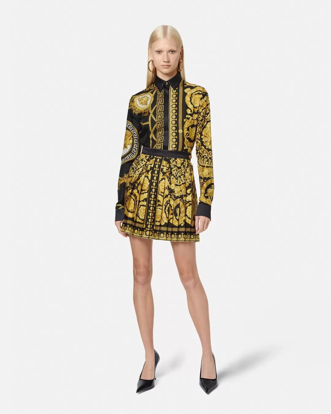 Barocco Pleated Skirt*Versace Discount