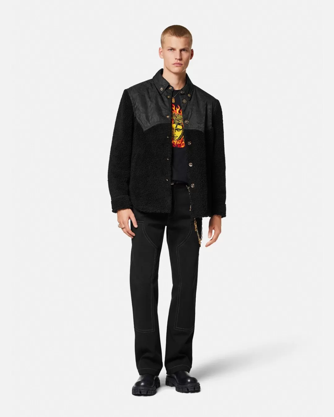 Barocco Silhouette Fleece Jacket*Versace Discount