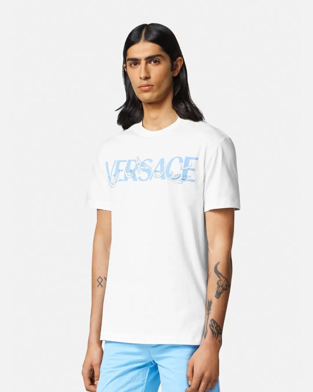 Barocco Silhouette Logo T-Shirt*Versace Flash Sale