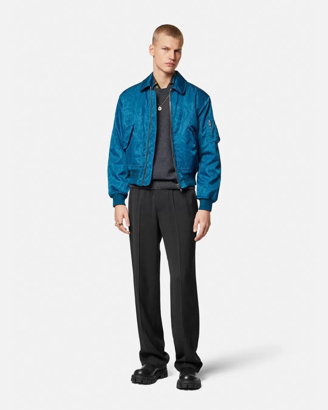 Barocco Silhuette Blouson Bomber Jacket*Versace Cheap