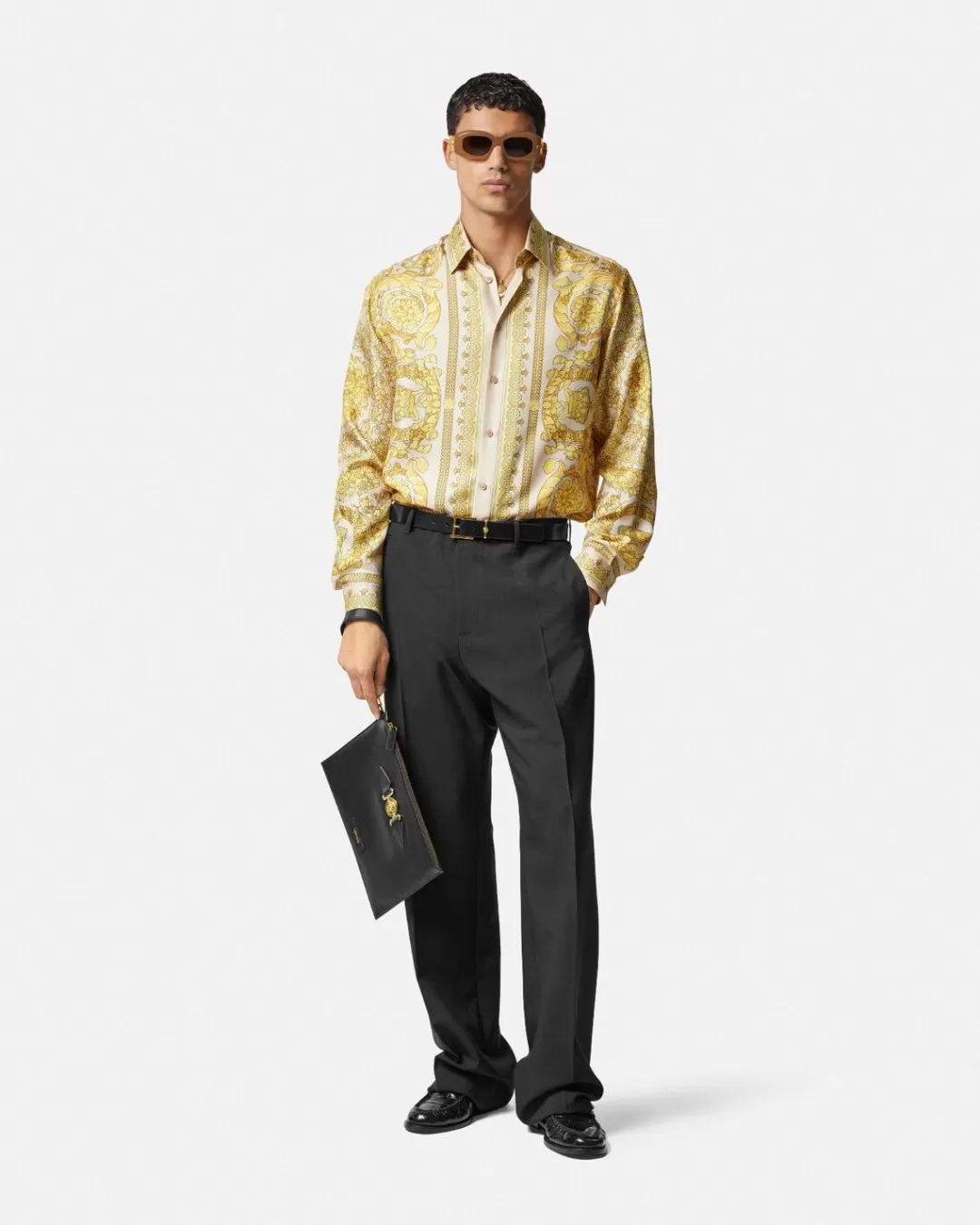 Barocco Silk Shirt*Versace Cheap