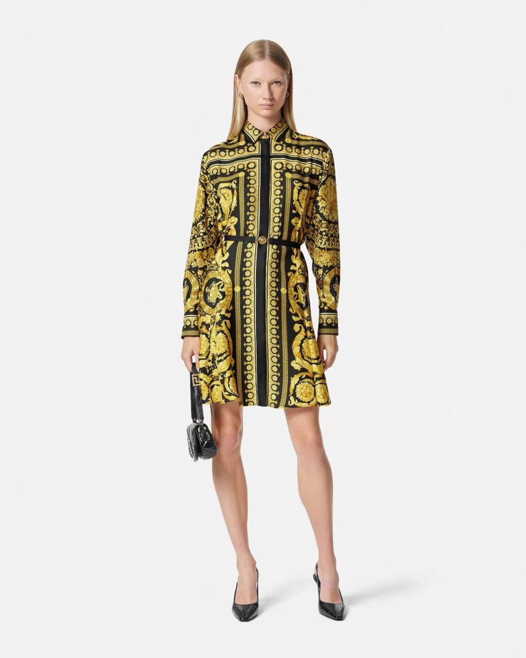 Barocco Silk Shirt Mini Dress*Versace Shop