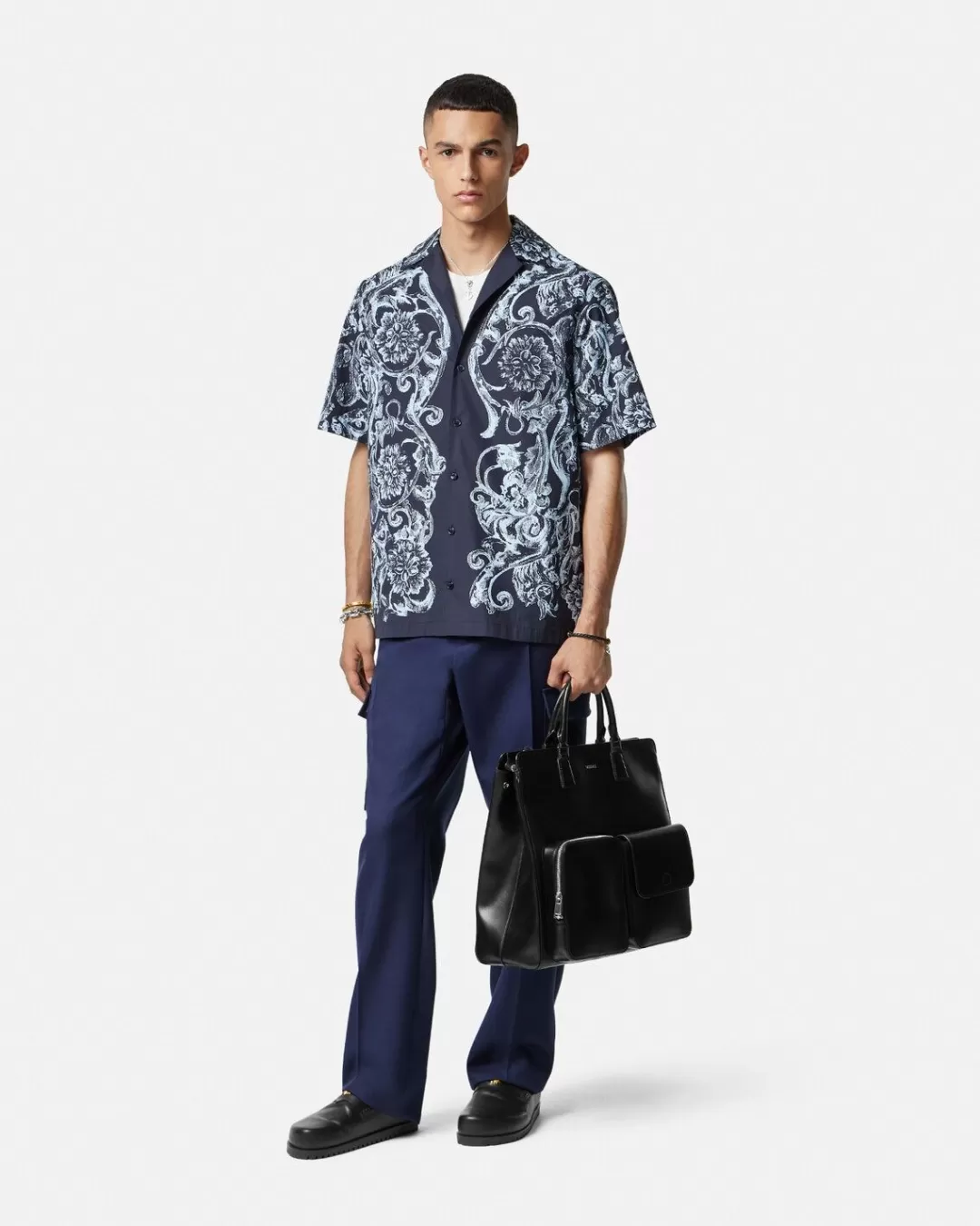 Barocco Stencil Cotton Shirt*Versace Sale