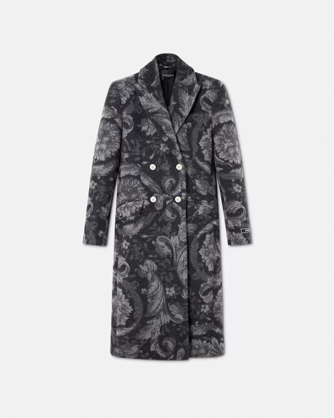 Barocco Stencil Wool Long Coat*Versace Outlet