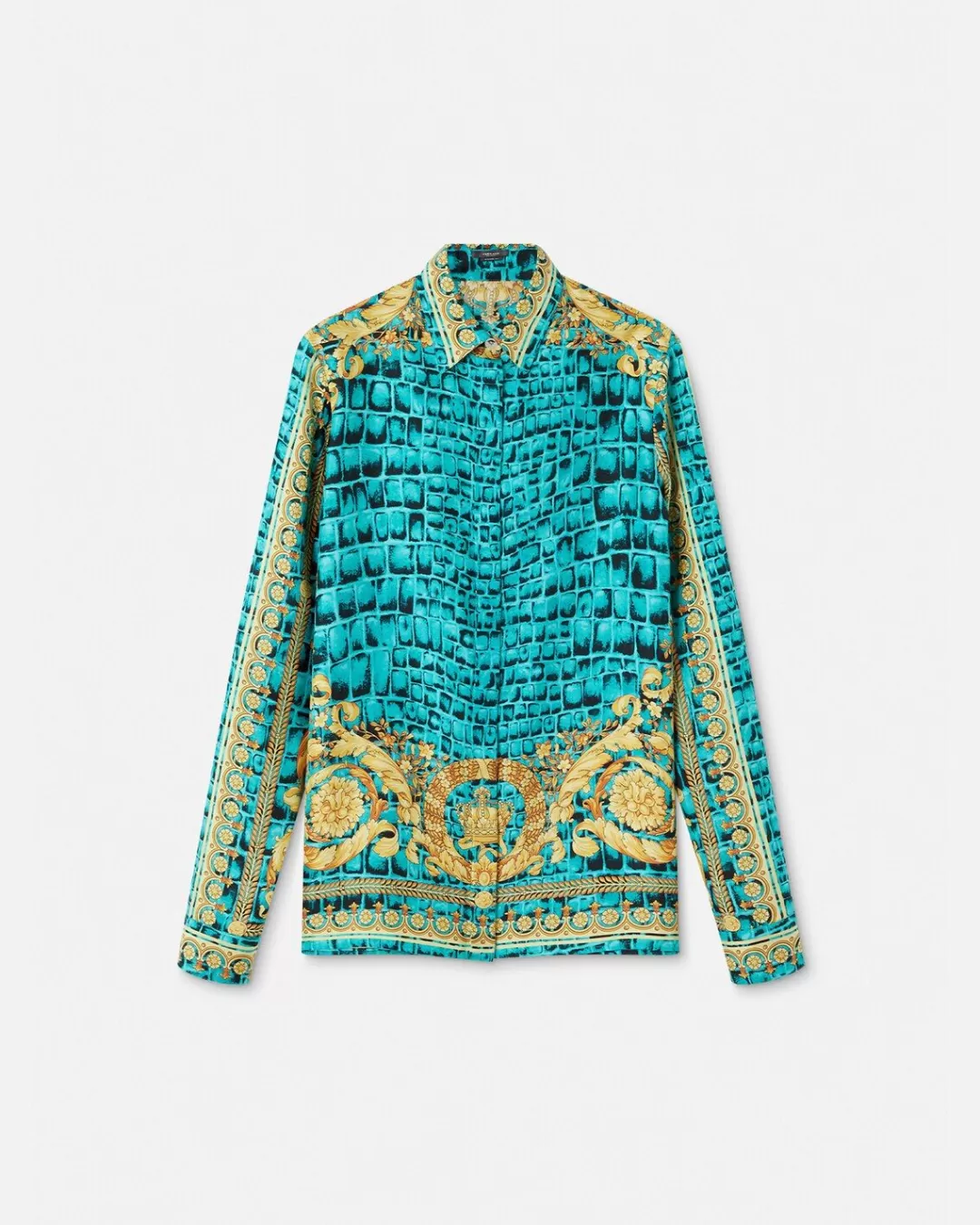 Baroccodile Silk Shirt*Versace Flash Sale