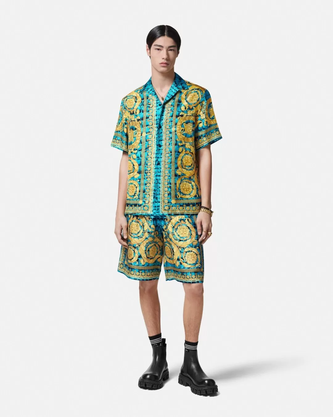 Baroccodile Silk Shirt*Versace Flash Sale