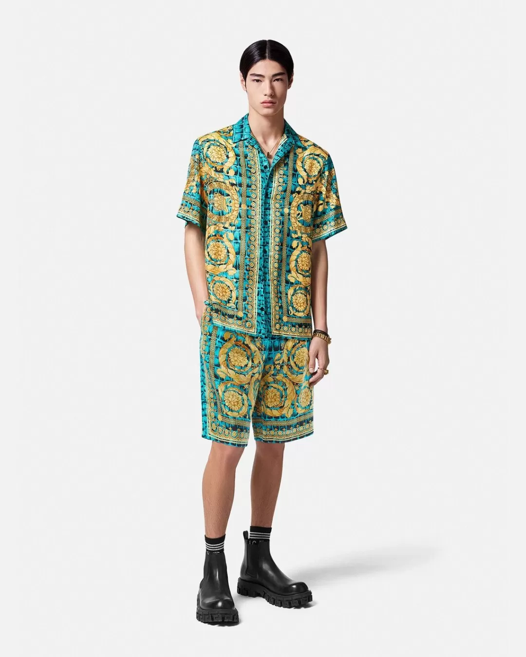 Baroccodile Silk Shorts*Versace Best