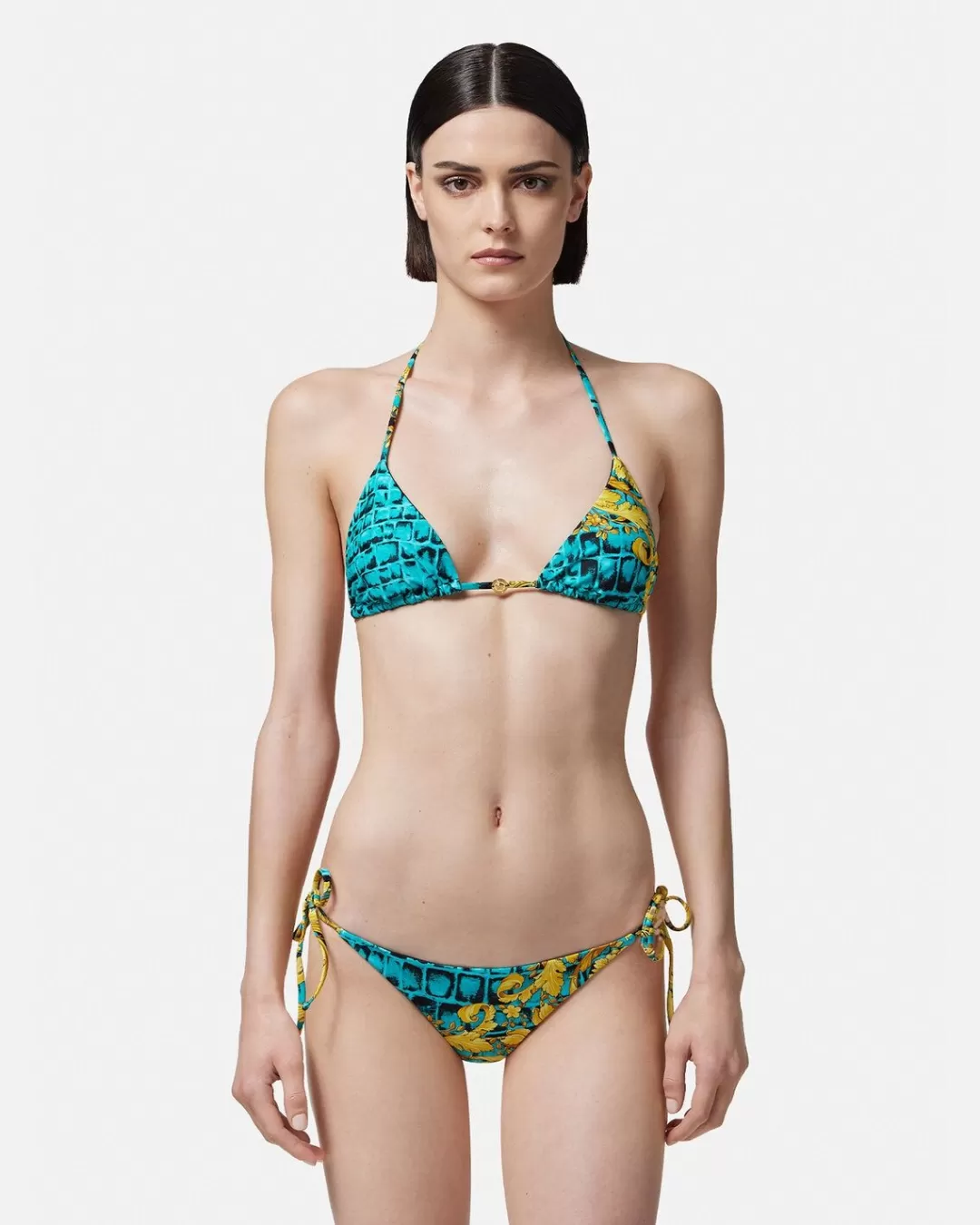 Baroccodile Triangle Bikini Top*Versace Shop