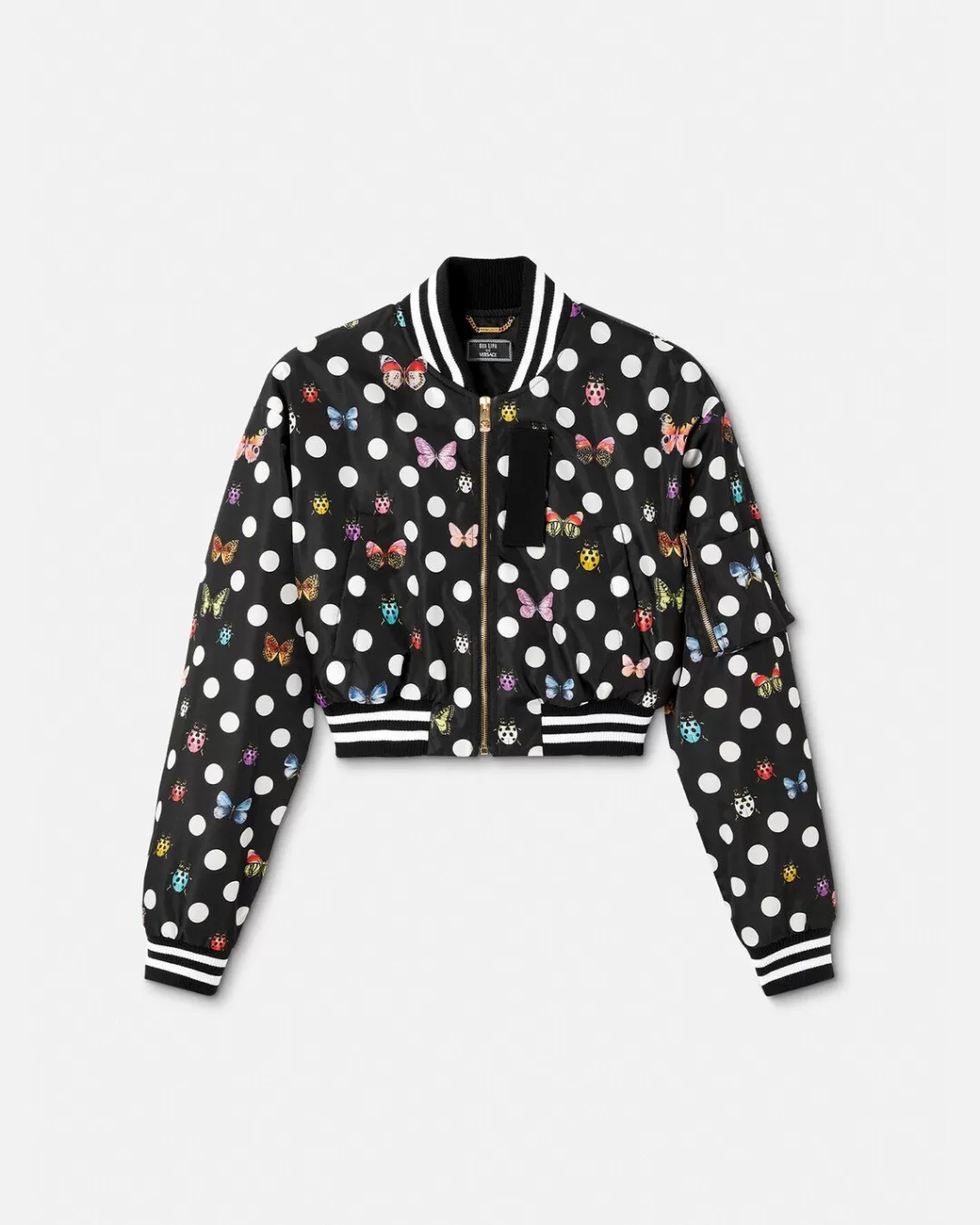 Butterflies Crop Bomber Jacket*Versace Cheap