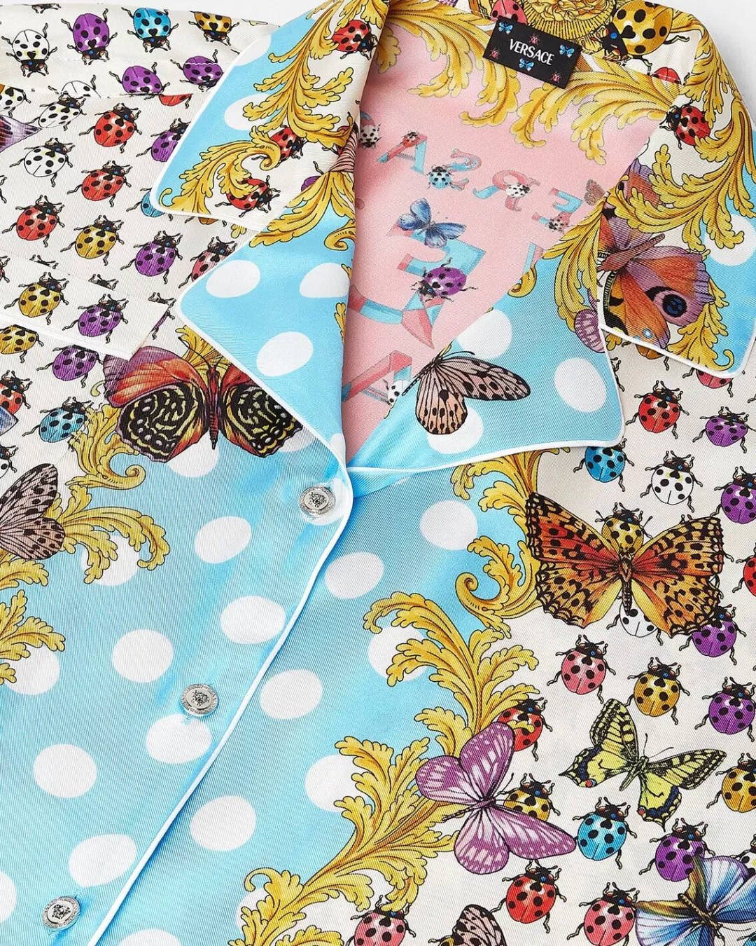 Butterflies Crop Silk Shirt*Versace Online