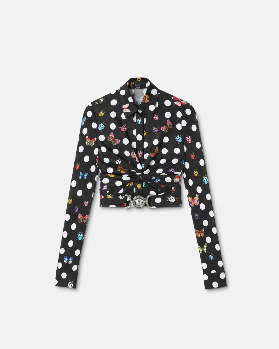 Butterflies Crop Wrap Shirt*Versace New