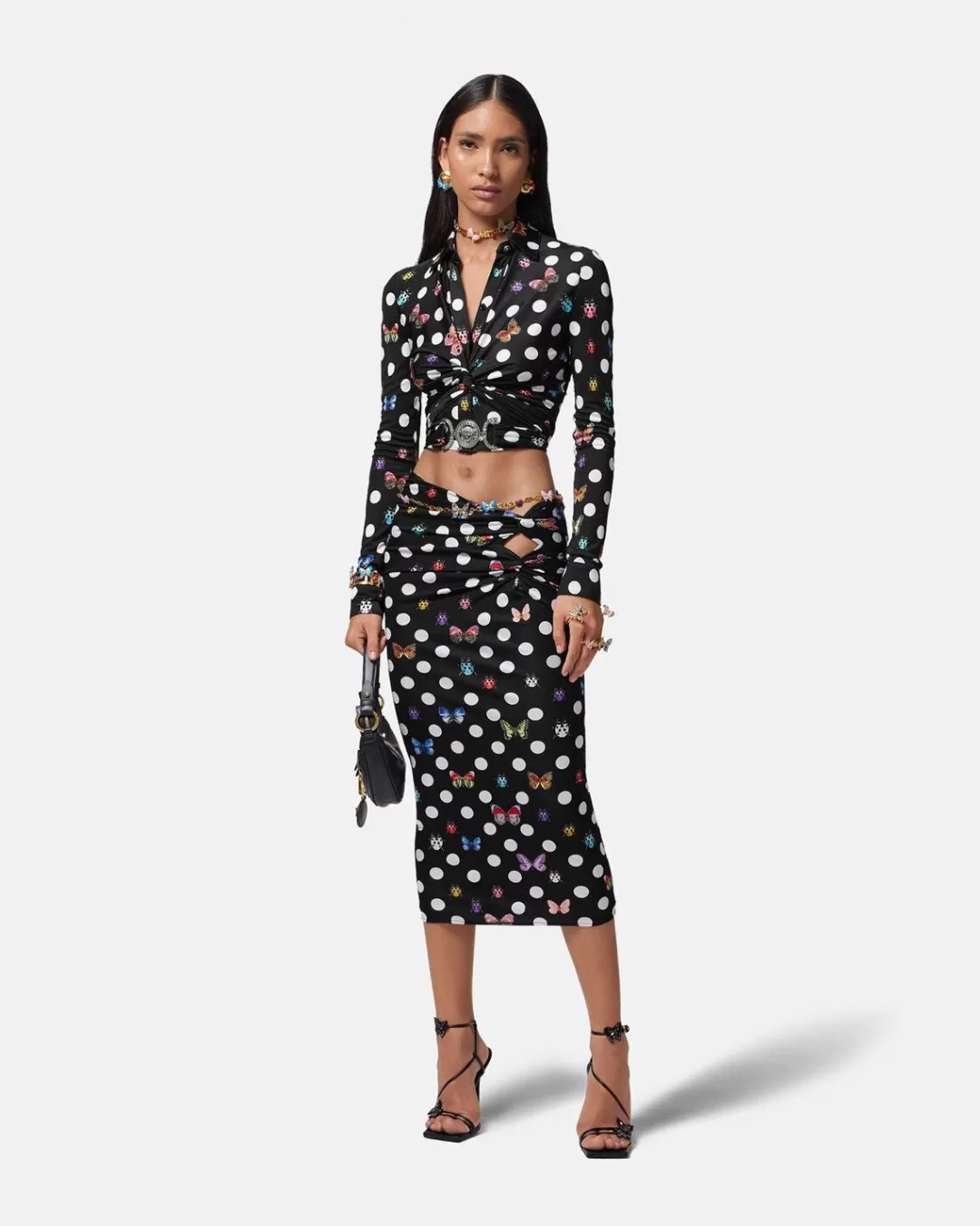 Butterflies Knotted Midi Skirt*Versace Fashion