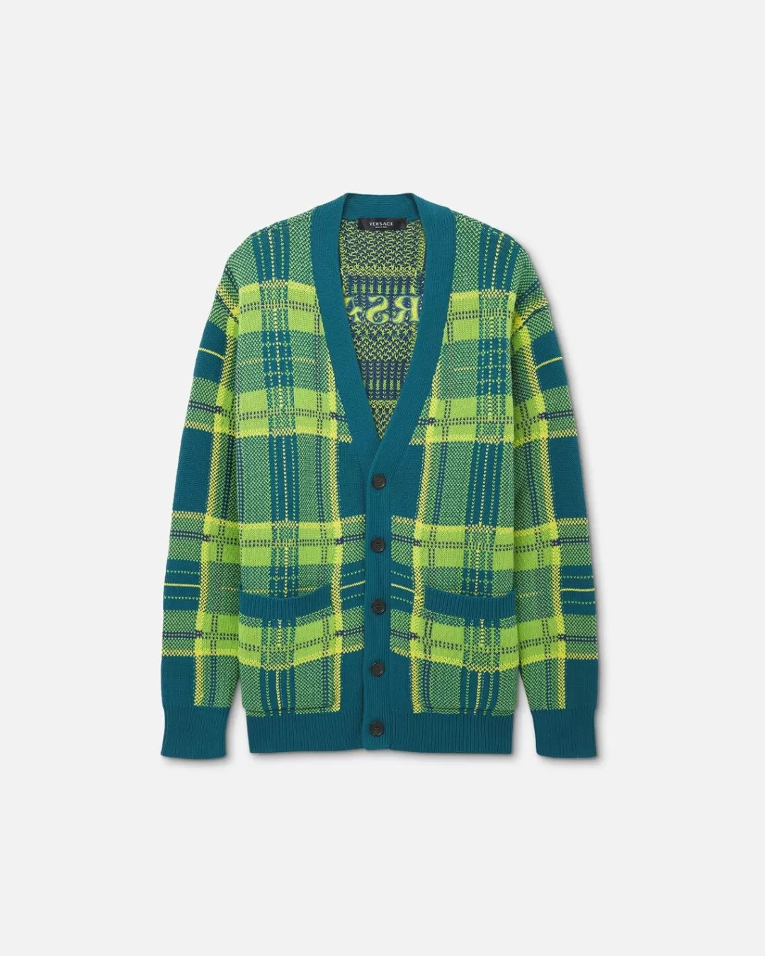 Checked Cable-Knit Cardigan*Versace Best Sale