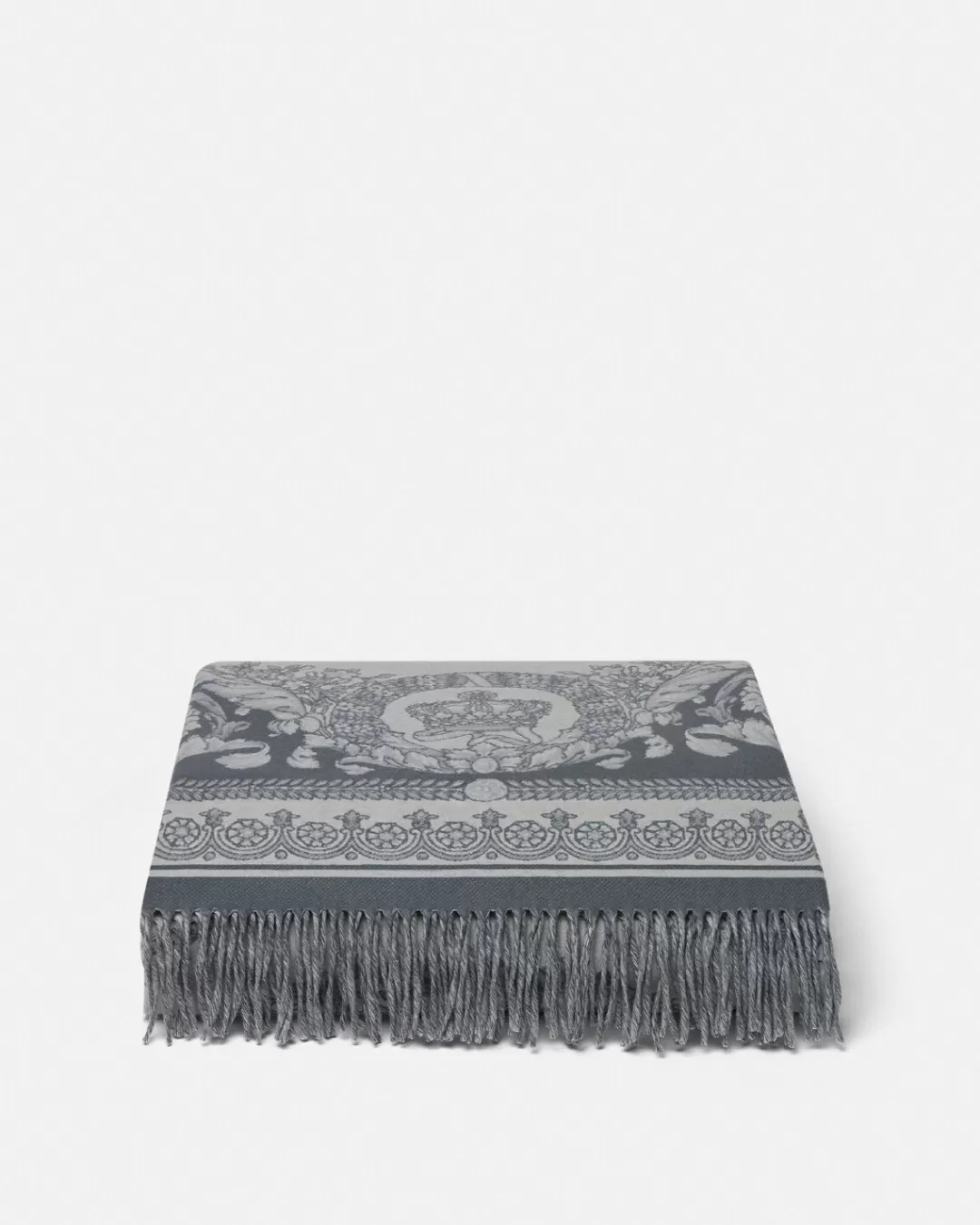 Crete De Fleur Fringed Blanket*Versace Best Sale