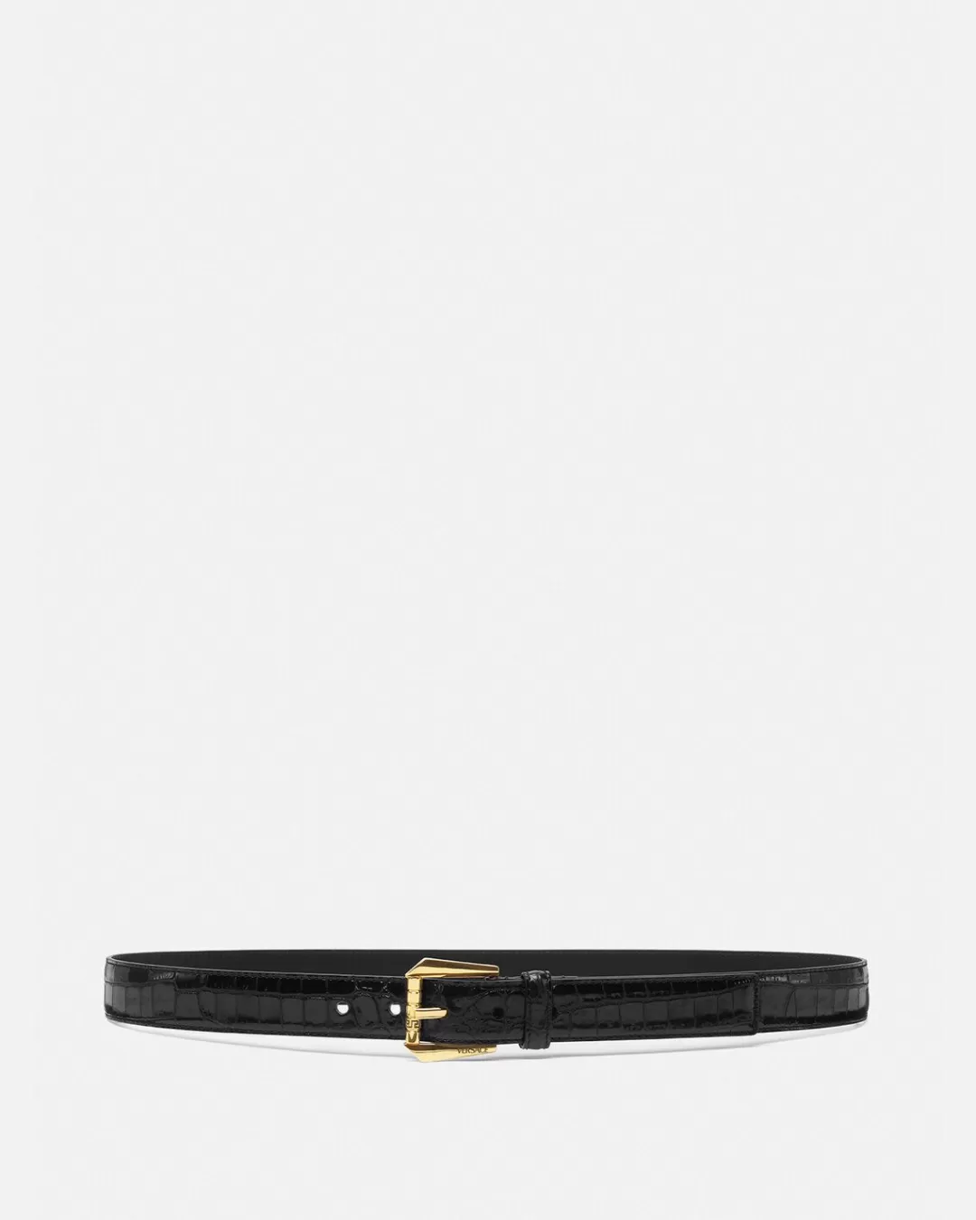 Croc Effect Leather Belt*Versace Best Sale