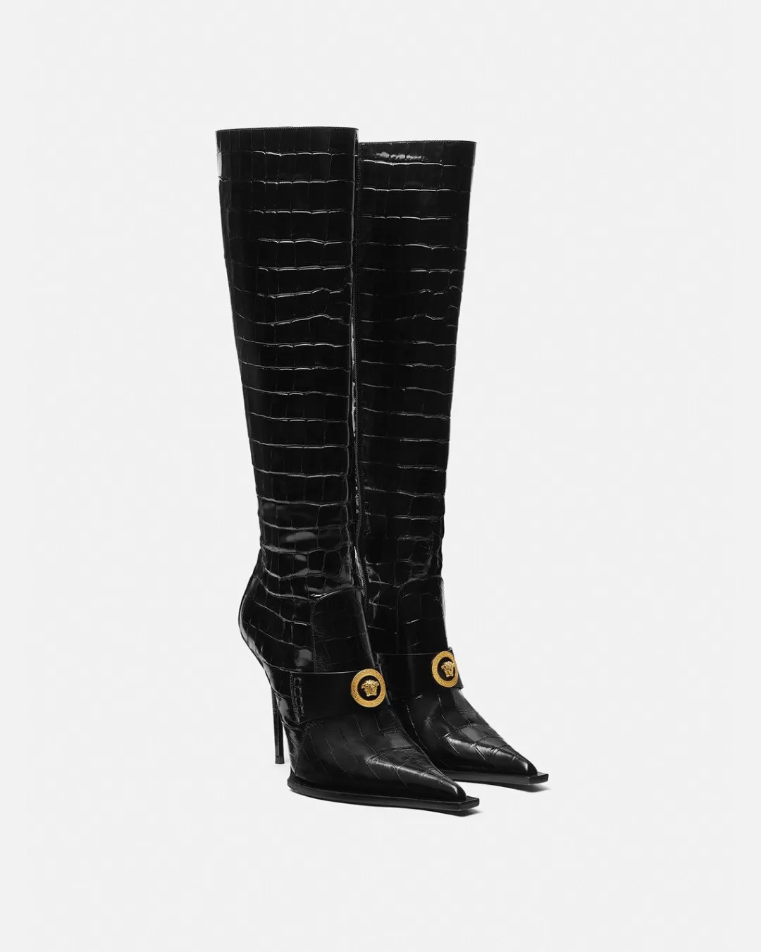 Croc-Effect Alia Boots*Versace Shop