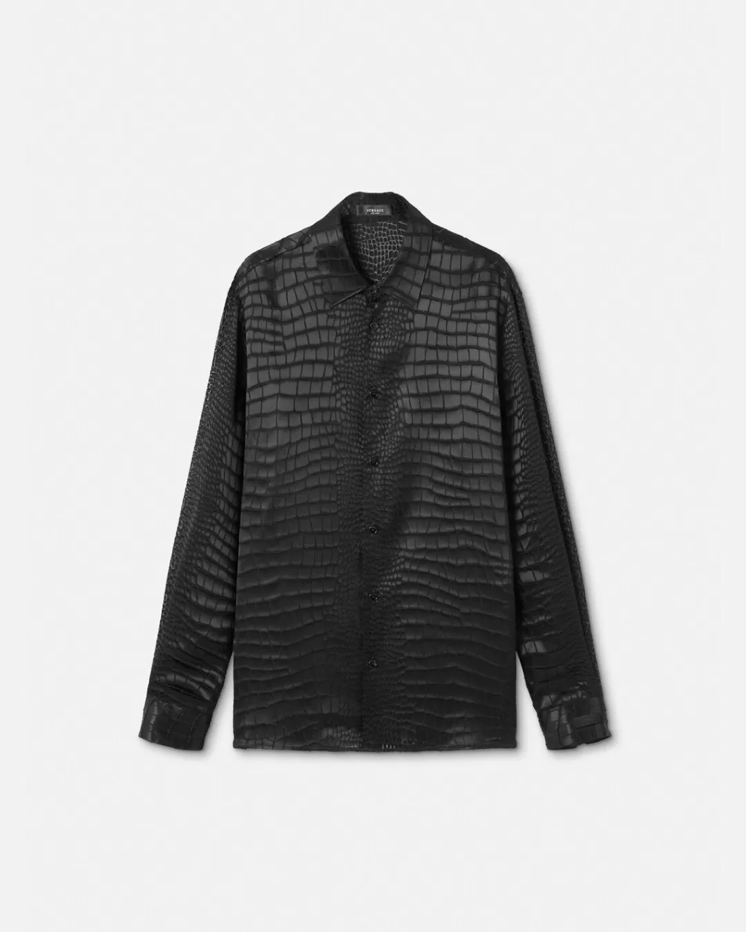 Croc-Effect Devore Silk Shirt*Versace Hot