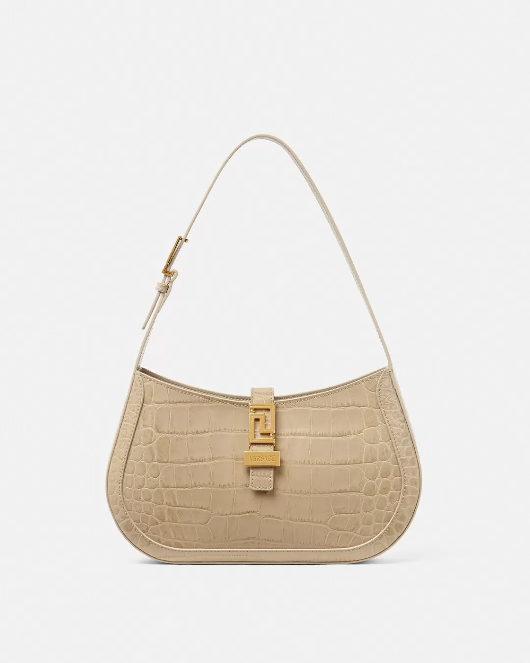 Croc-Effect Greca Goddess Hobo Bag*Versace Flash Sale