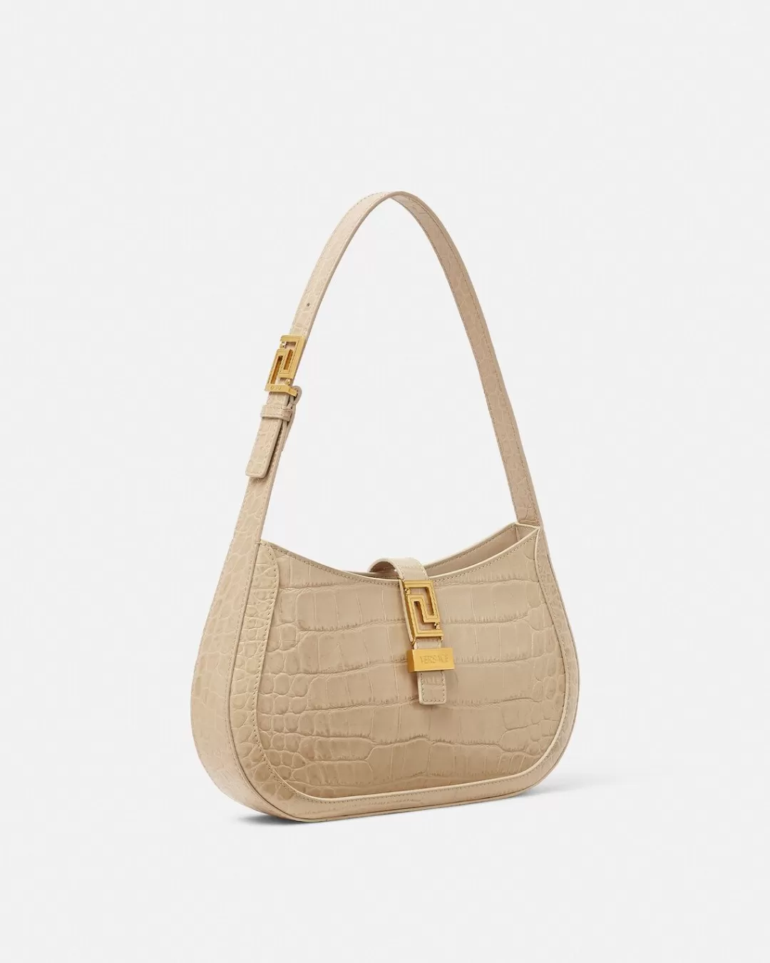 Croc-Effect Greca Goddess Hobo Bag*Versace Flash Sale