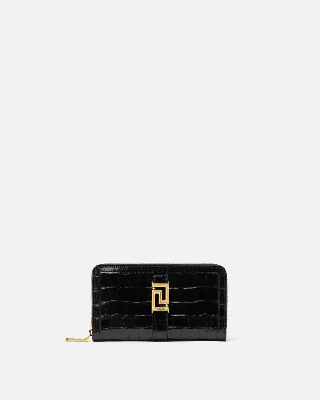 Croc-Effect Greca Goddess Long Wallet*Versace Clearance