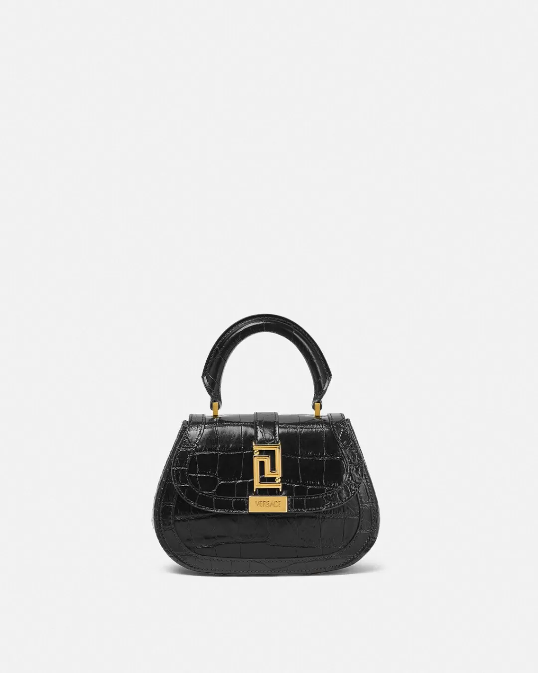 Croc-Effect Greca Goddess Mini Bag*Versace Discount