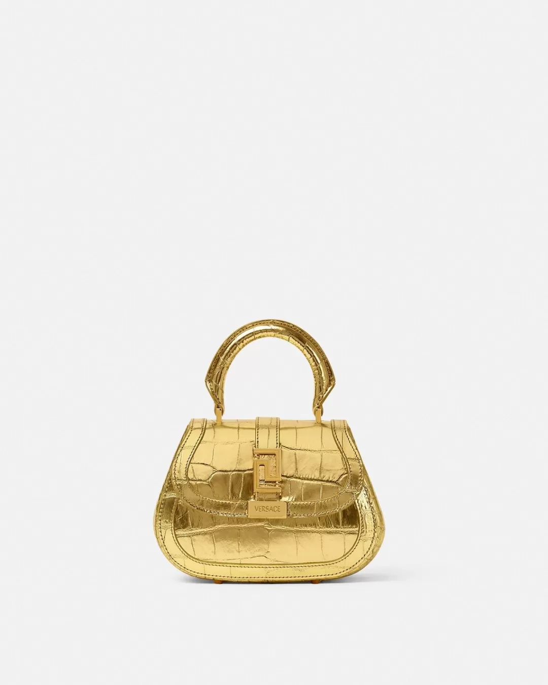 Croc-Effect Greca Goddess Mini Bag*Versace Cheap