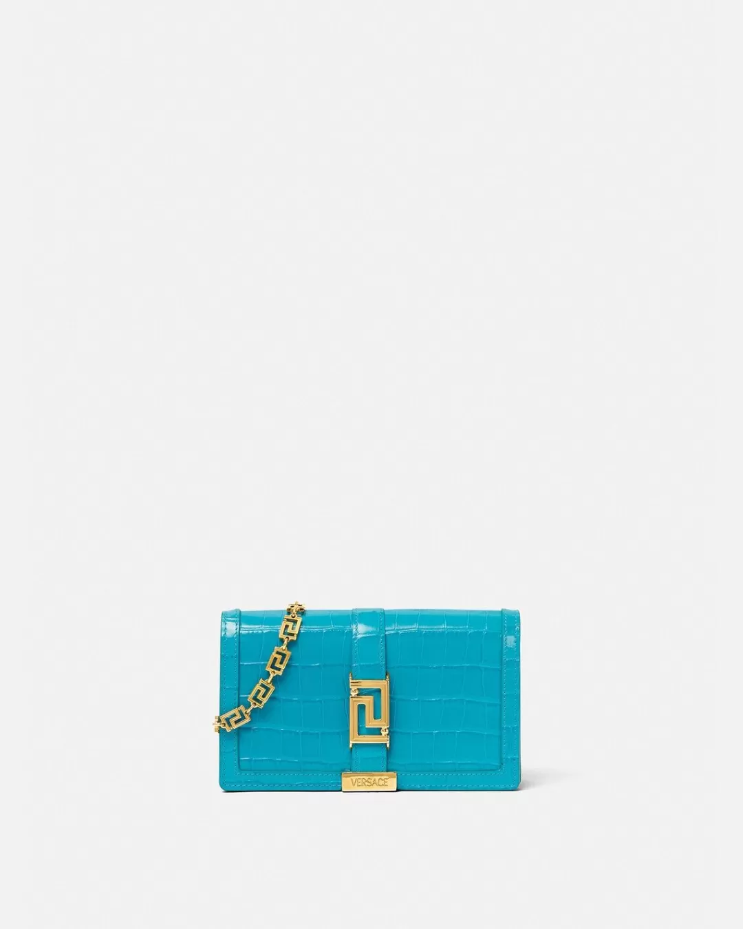 Croc-Effect Greca Goddess Mini Bag*Versace Outlet