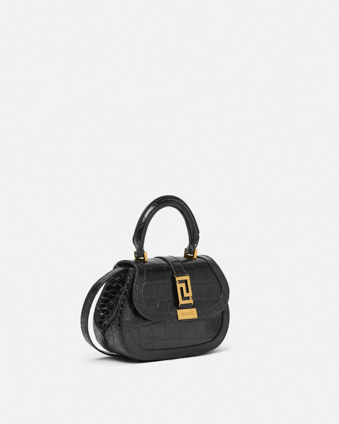 Croc-Effect Greca Goddess Mini Bag*Versace Discount