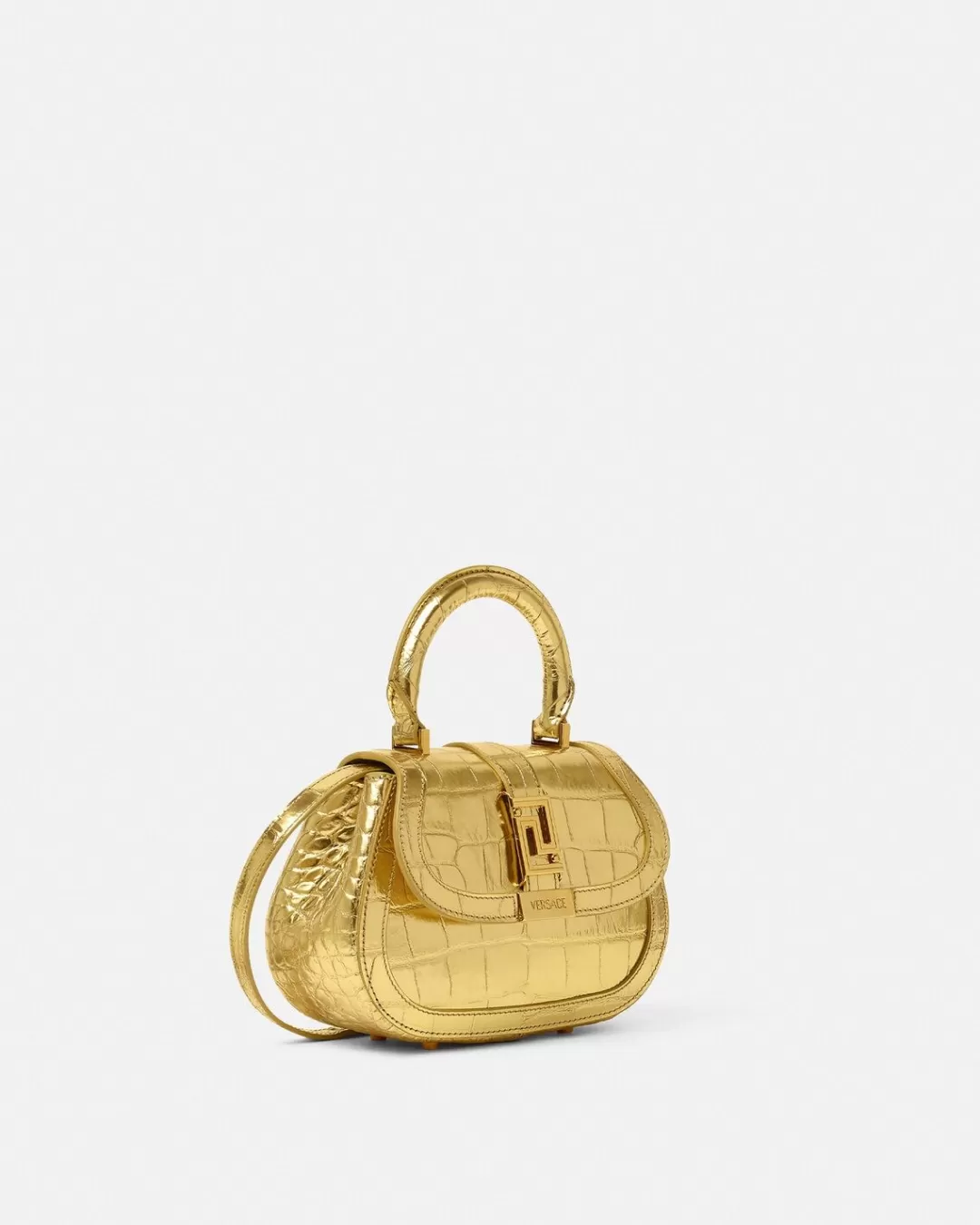 Croc-Effect Greca Goddess Mini Bag*Versace Cheap