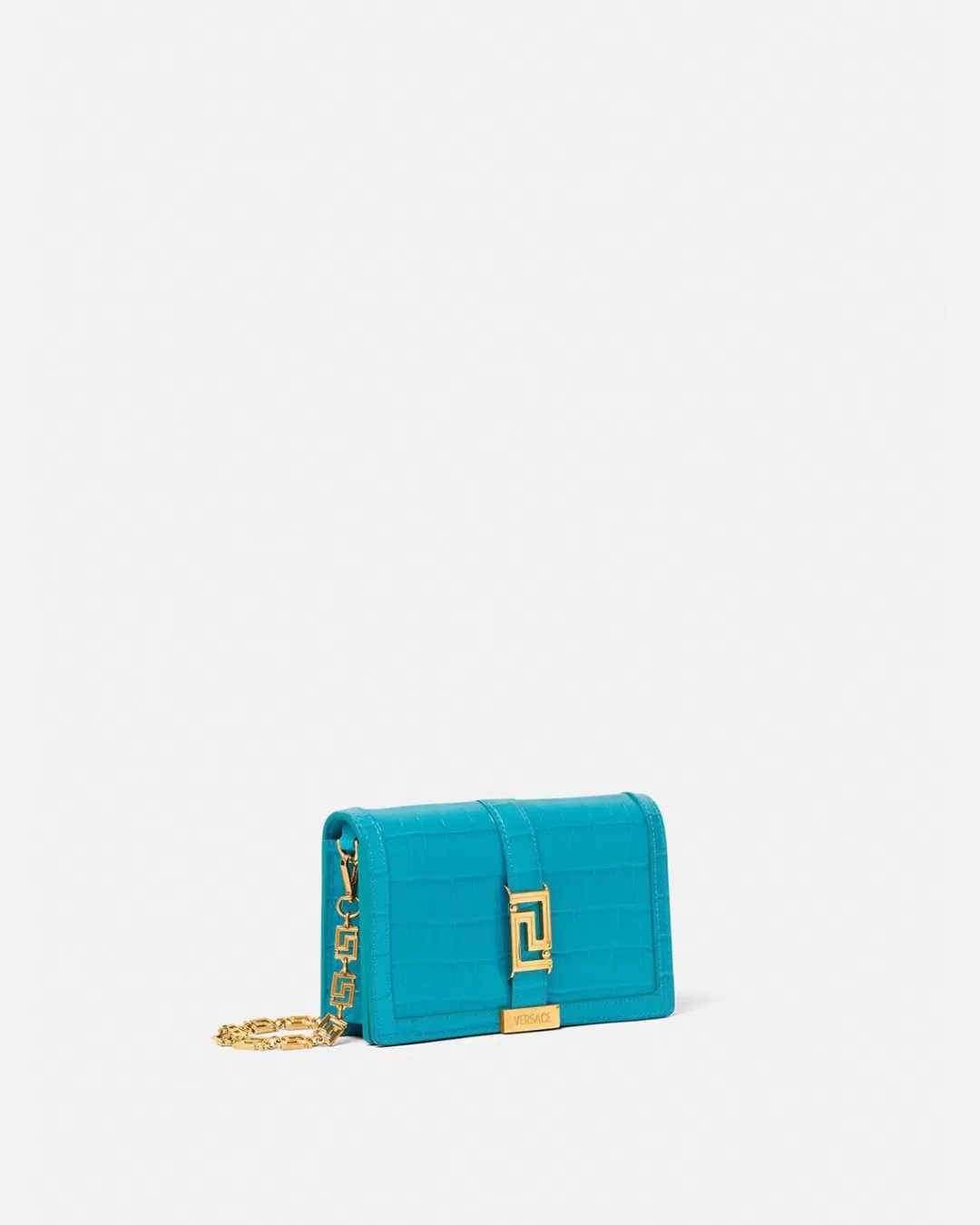 Croc-Effect Greca Goddess Mini Bag*Versace Outlet