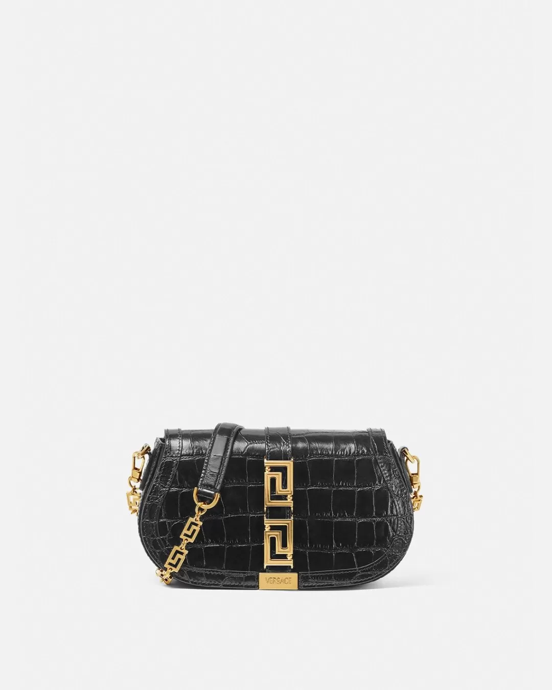 Croc-Effect Greca Goddess Shoulder Bag*Versace Shop