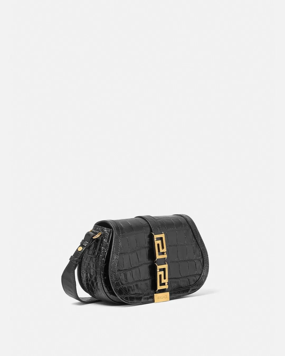 Croc-Effect Greca Goddess Shoulder Bag*Versace Shop