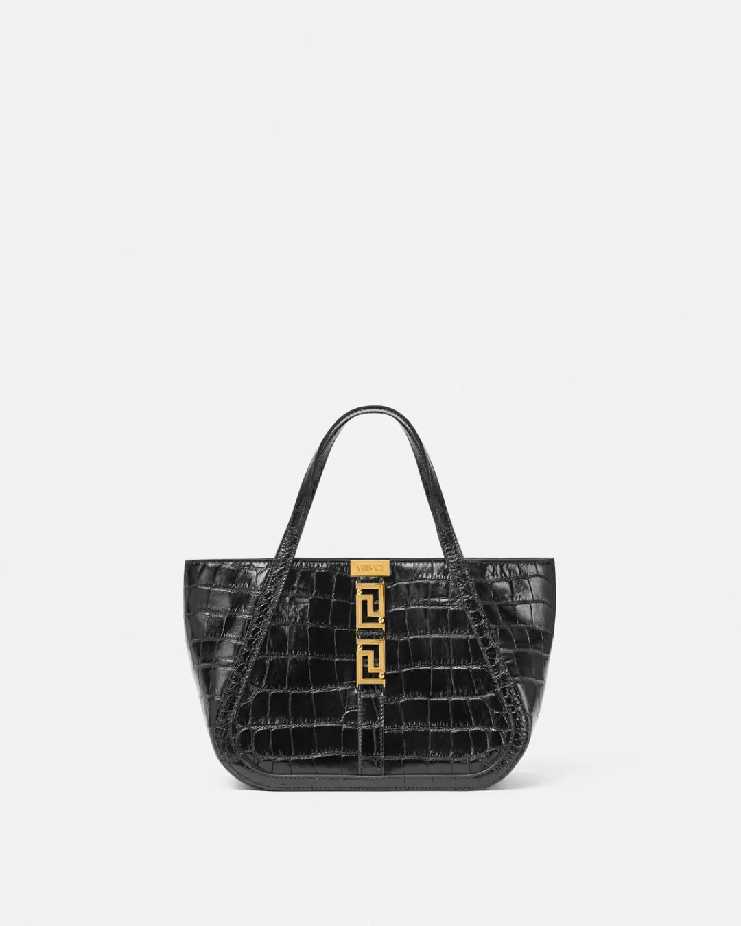 Croc-Effect Greca Goddess Tote Bag*Versace Best