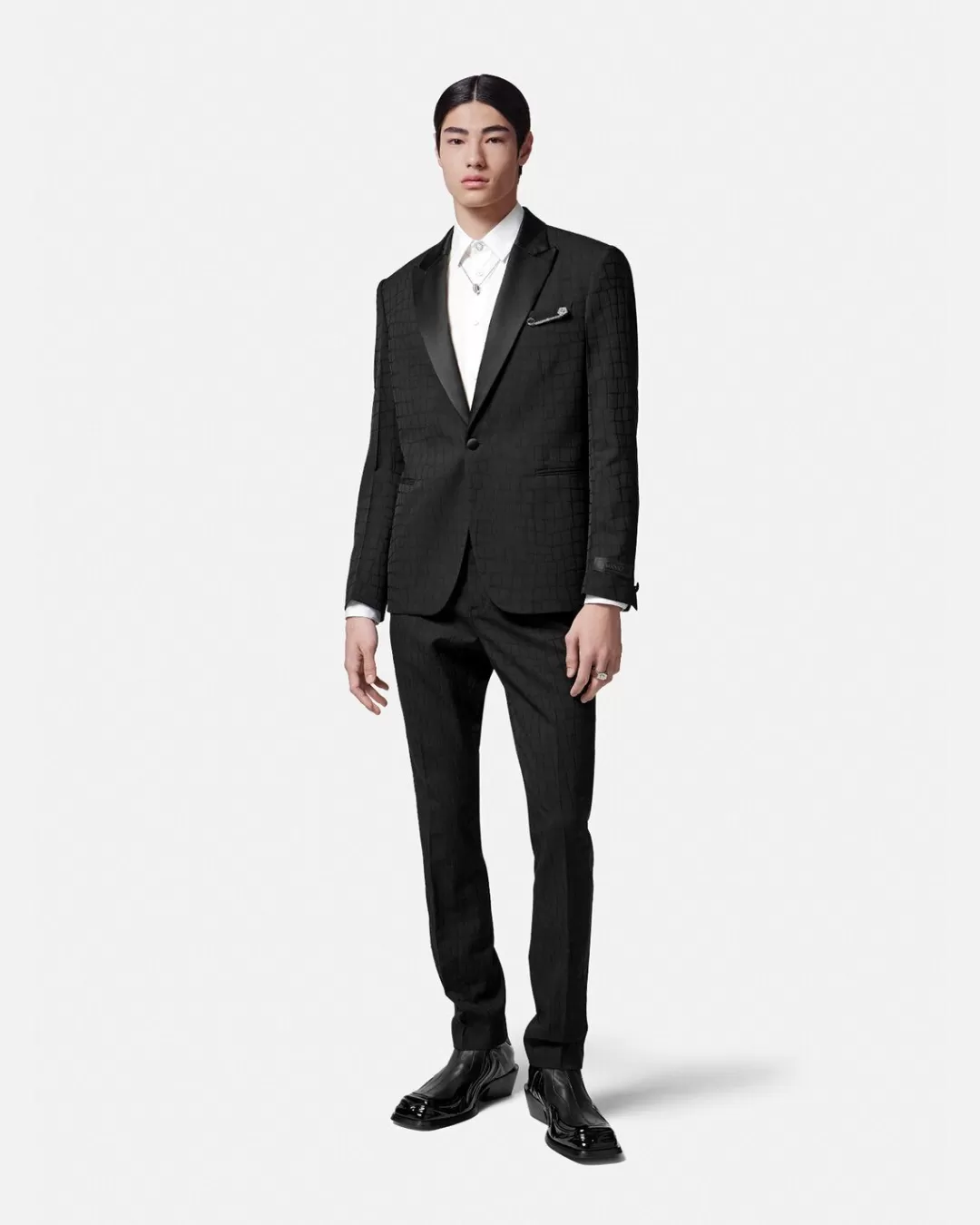 Croc-Effect Jacquard Formal Pants*Versace Store