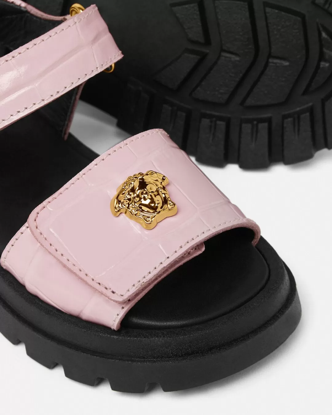 Croc-Effect La Medusa Baby Sandals*Versace Hot