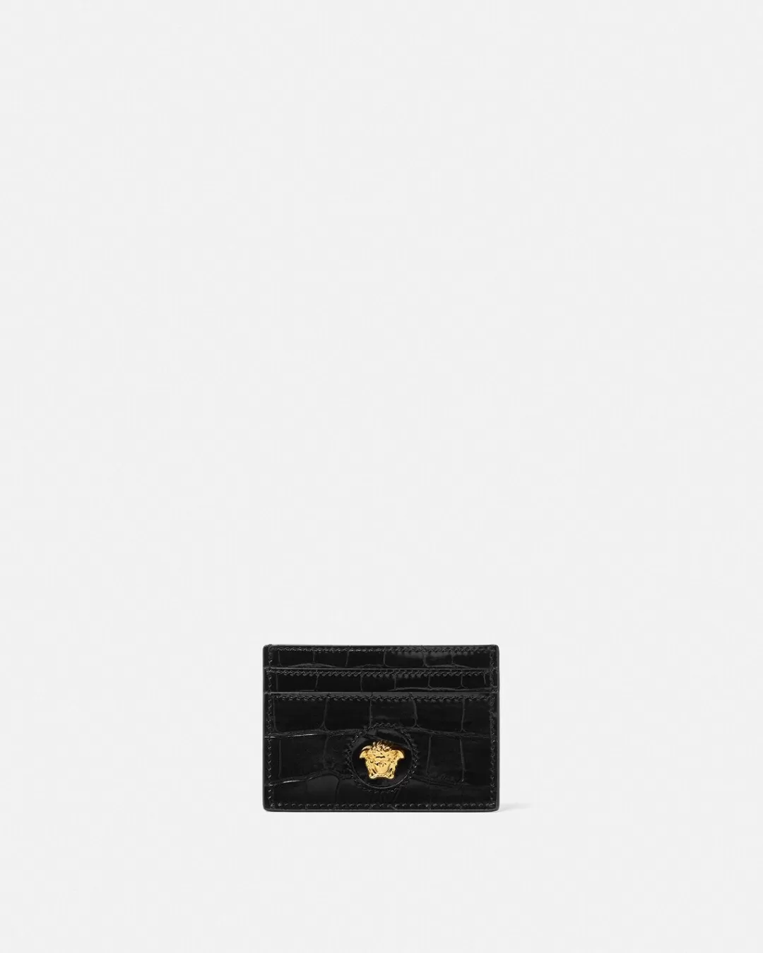 Croc-Effect La Medusa Card Holder*Versace Fashion