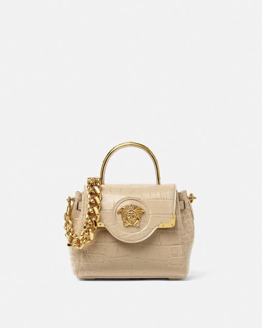 Croc-Effect La Medusa Small Handbag*Versace Fashion