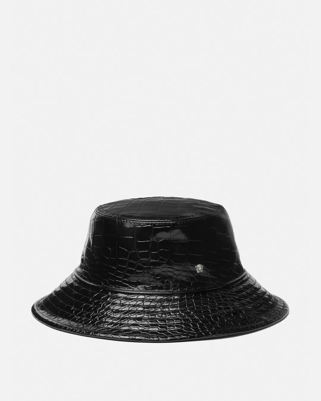 Croc-Effect Leather Bucket Hat*Versace Online