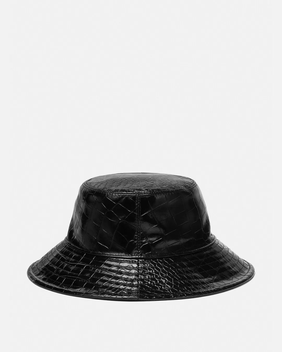 Croc-Effect Leather Bucket Hat*Versace Online