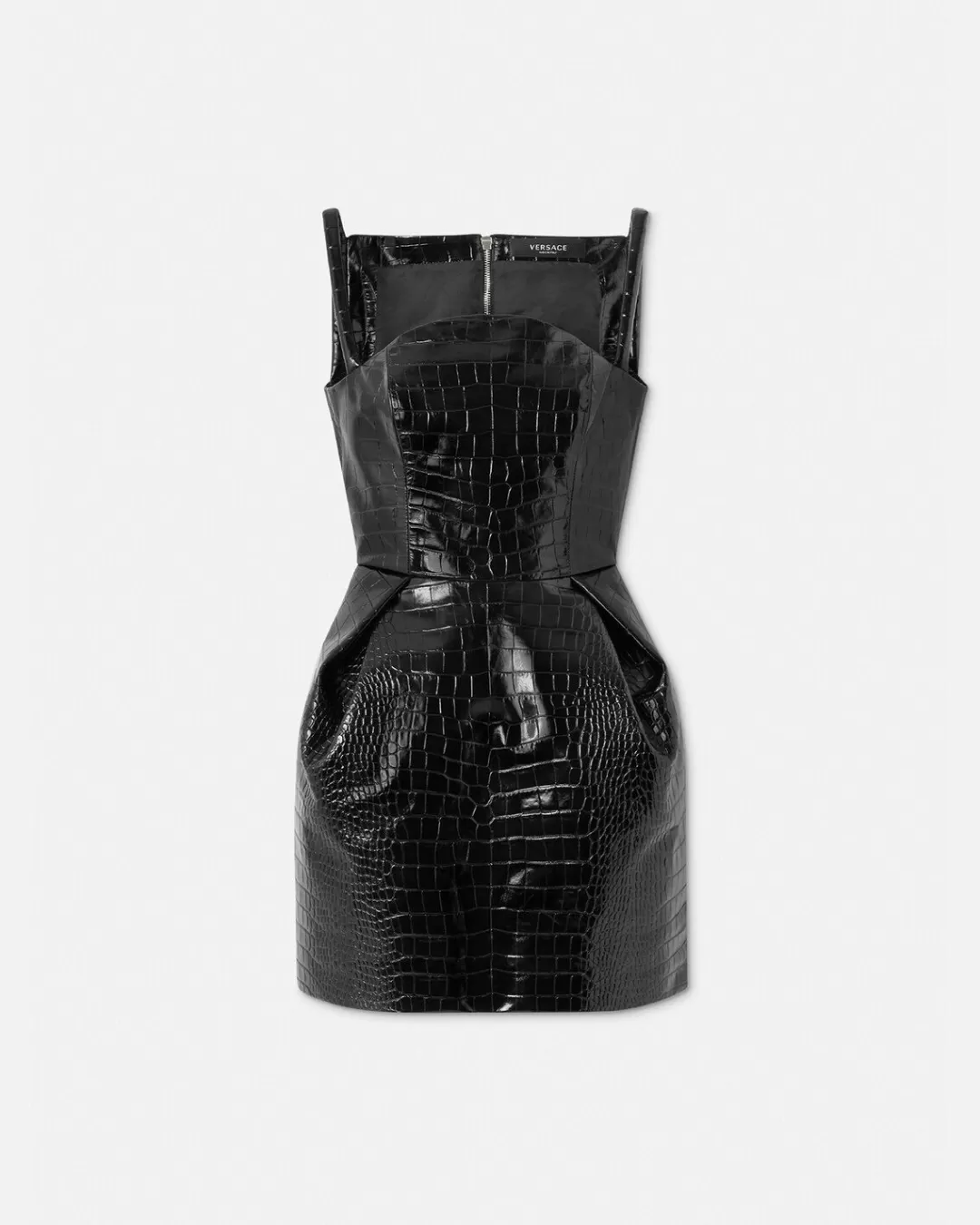 Croc-Effect Leather Mini Dress*Versace New