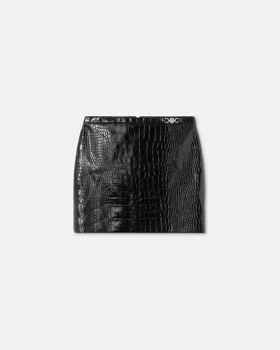 Croc-Effect Leather Mini Skirt*Versace Store