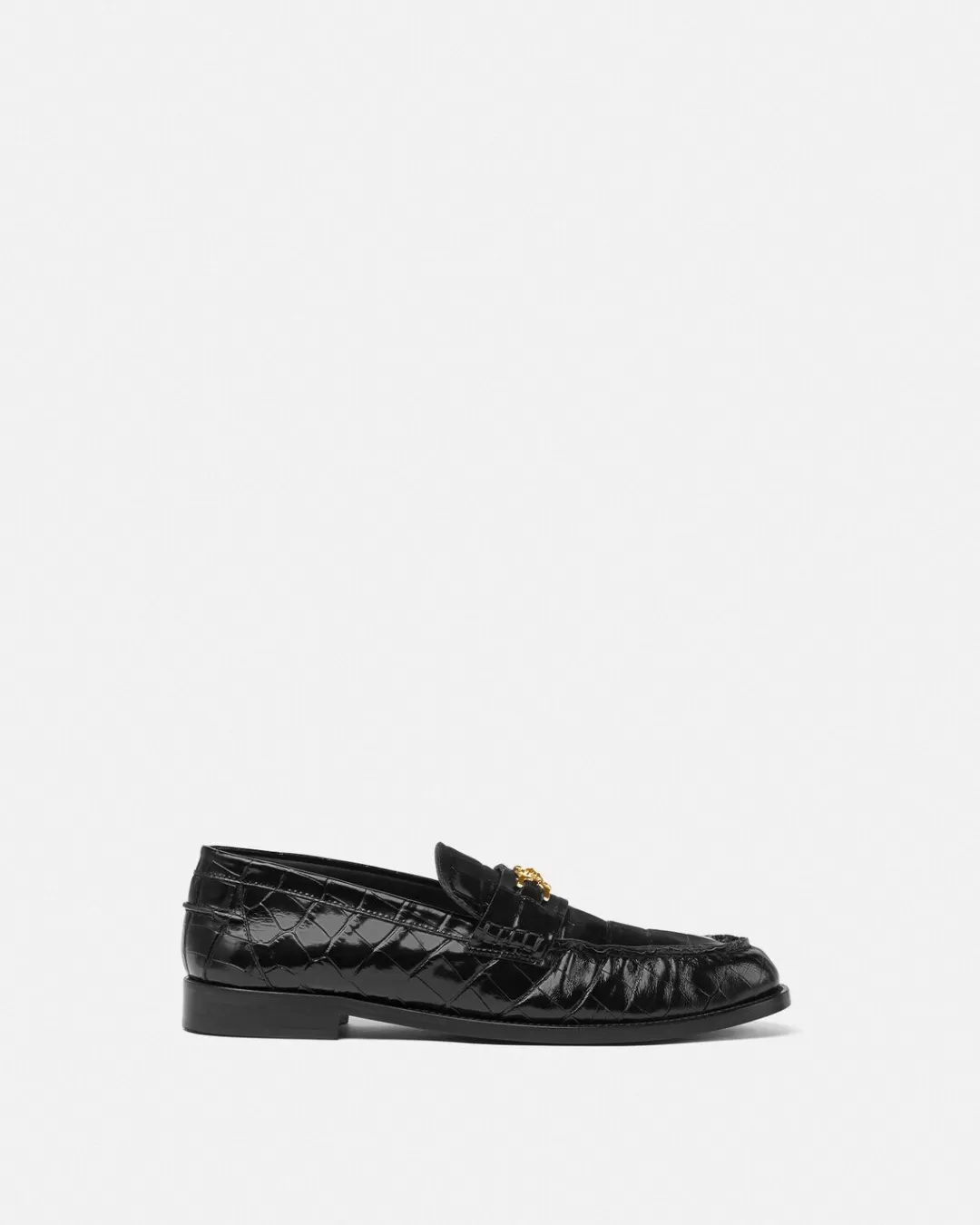 Croc-Effect Medusa '95 Loafers*Versace New