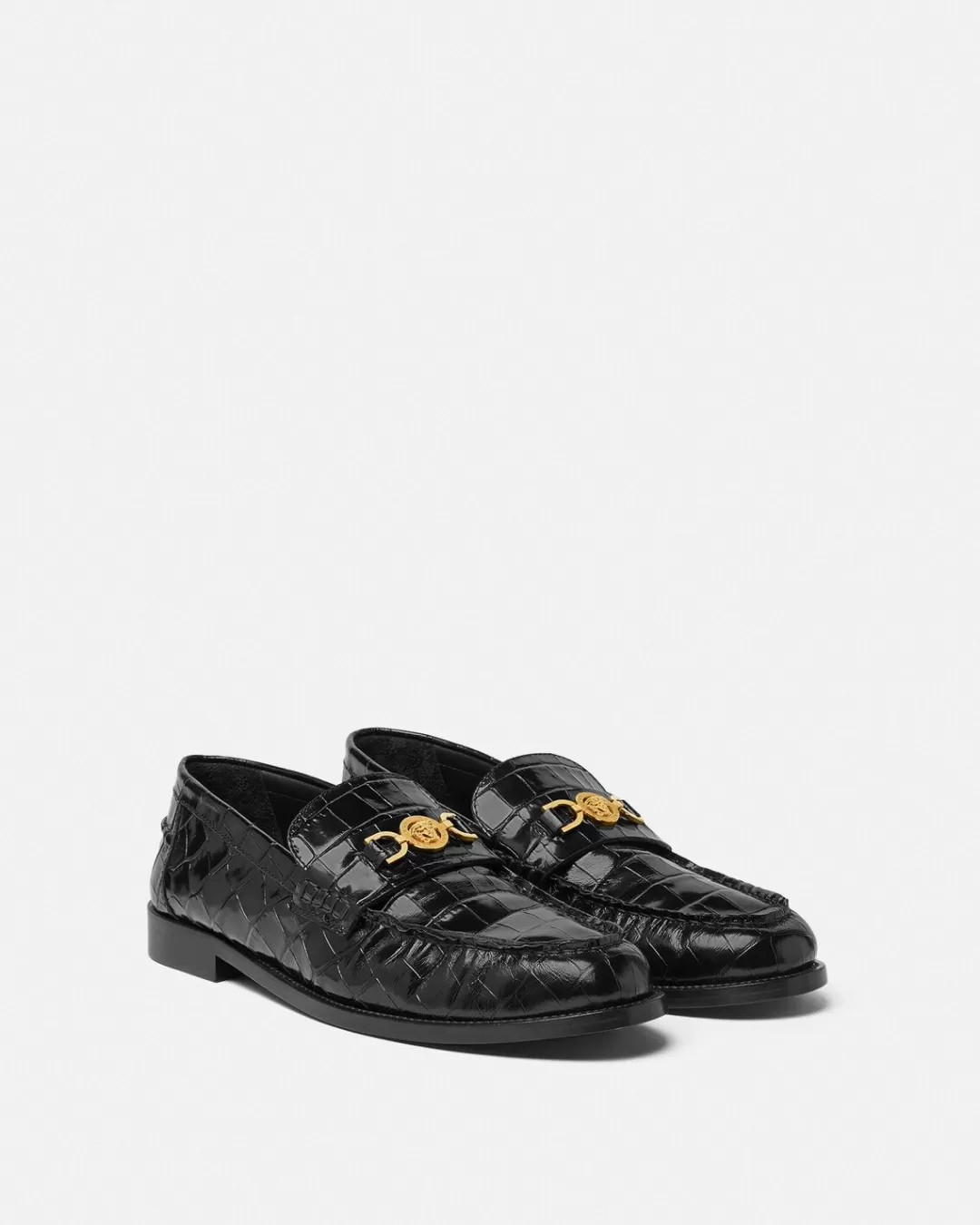 Croc-Effect Medusa '95 Loafers*Versace New